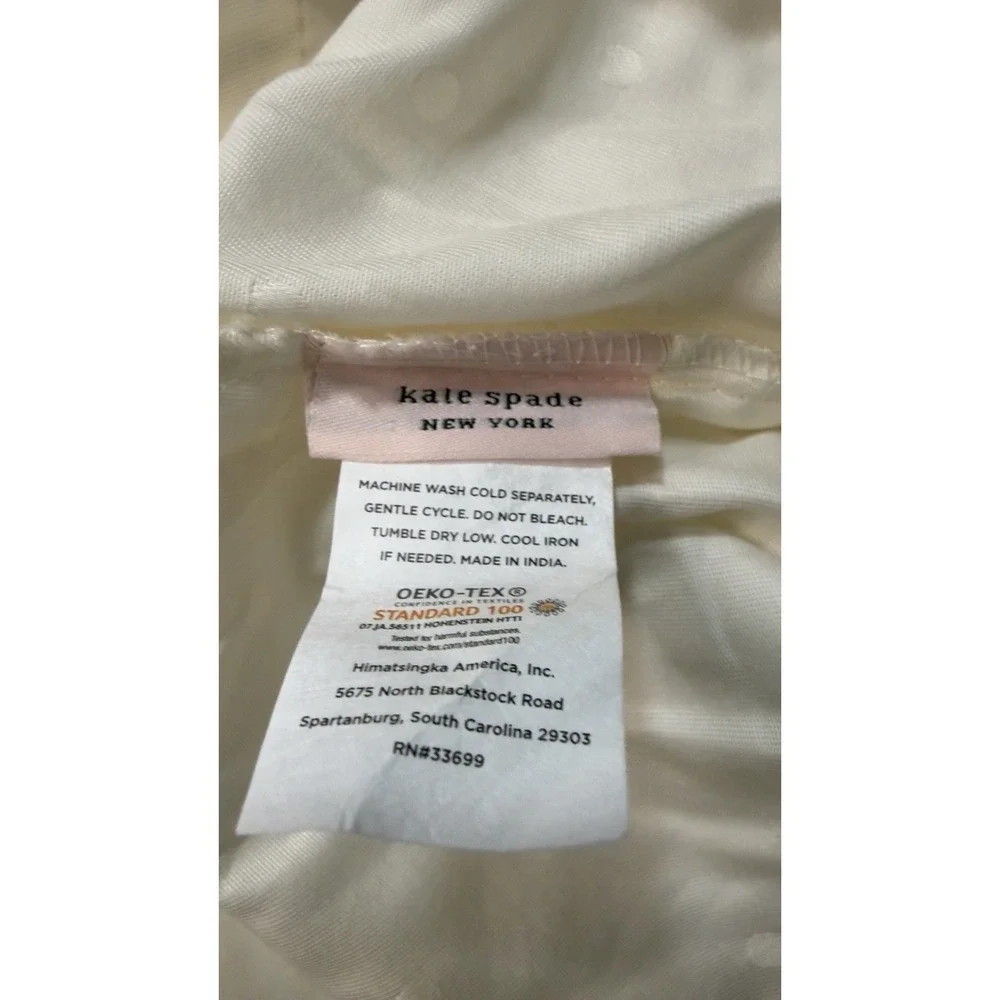KATE SPADE Larabee Dot Sheet Set QUEEN White 4pc Flat Fitted 2 Pillowcases